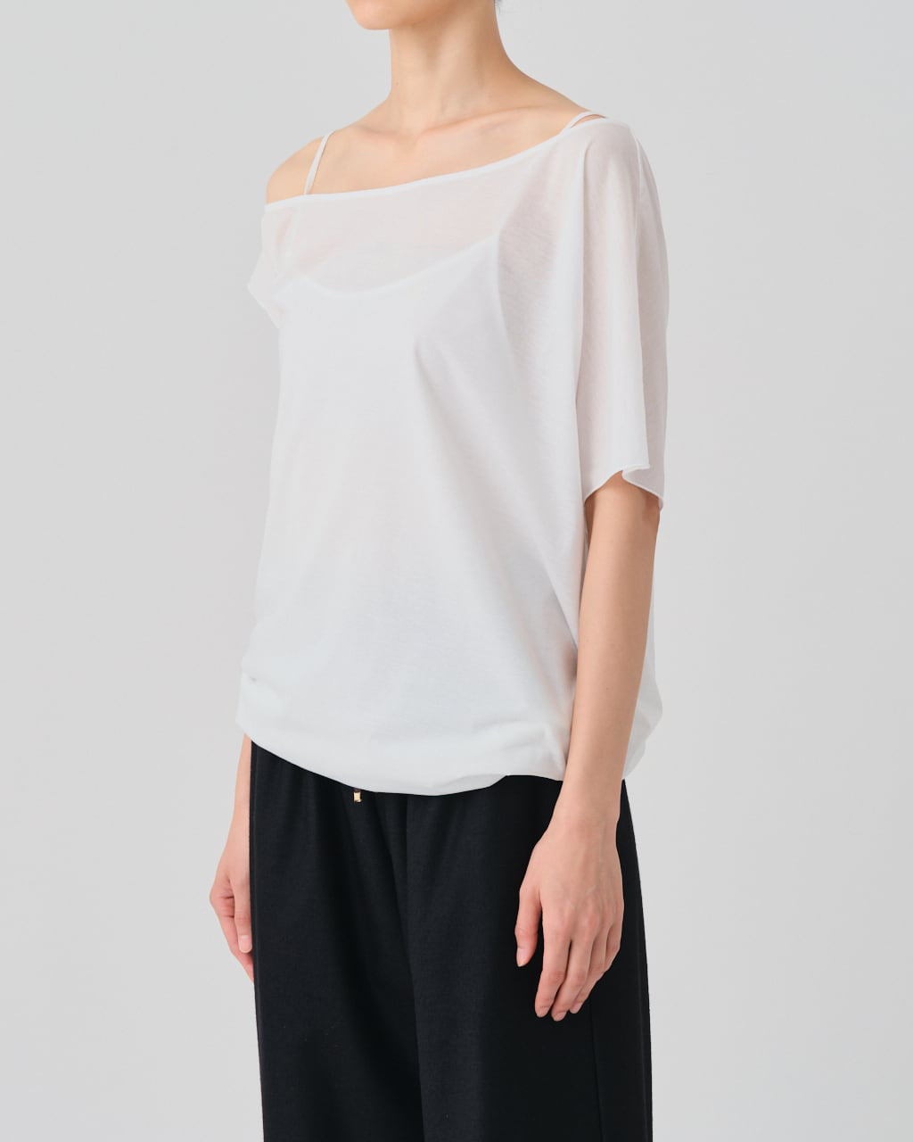 FRESCA ZERO JERSEY 3WAYS LAYERED ONE PIECE T - WHITE