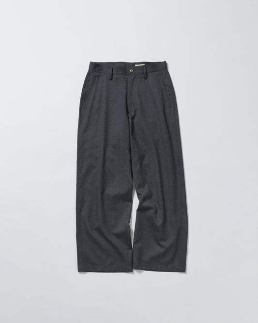 WOOL GABARDINE ASHLEY SLACKS - CHARCOAL GRAY