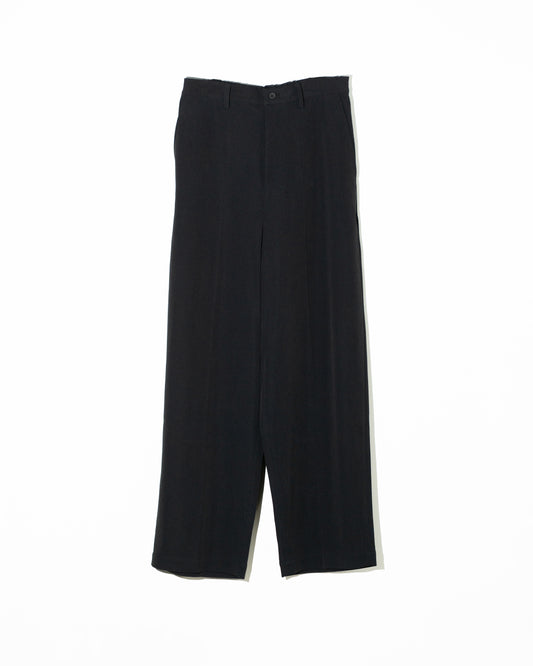 22G CUPRO FIBRIL RIB PANTS - BLACK