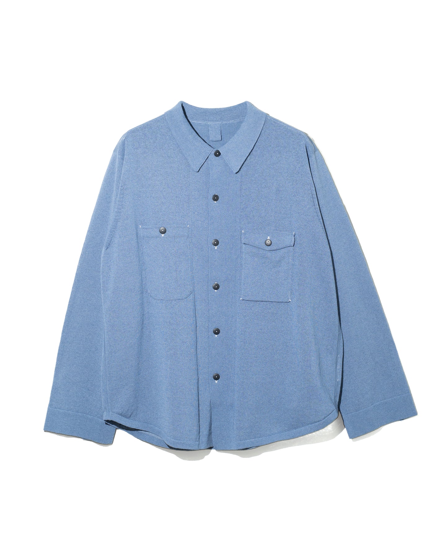 LINEN CHAMBRAY KNIT SHIRTS - INDIGO