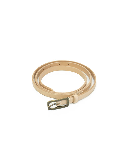 LEATHER NARROW BELT - NATURAL