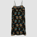 FLOWER JACQUARD CAMISOLE ONE-PIECE DRESS - BLACK