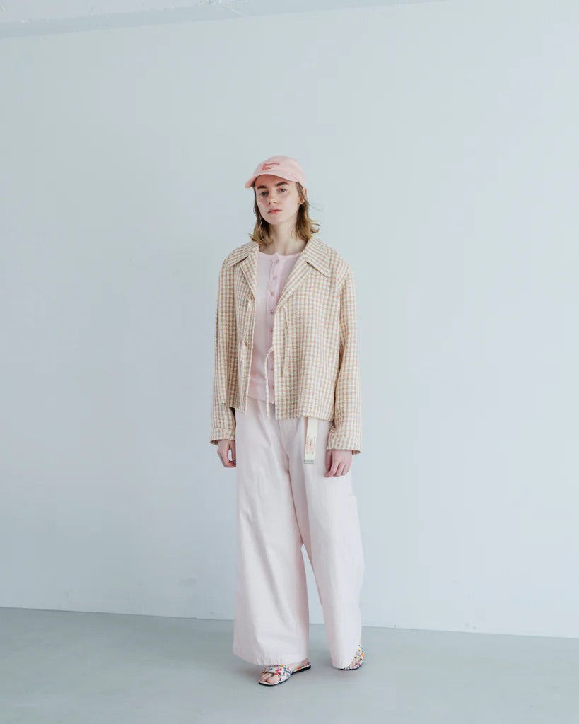MEYAME (メヤメ) SOFT RIB SIDE STITCH CARDIGAN LIGHT PINK | HAKU