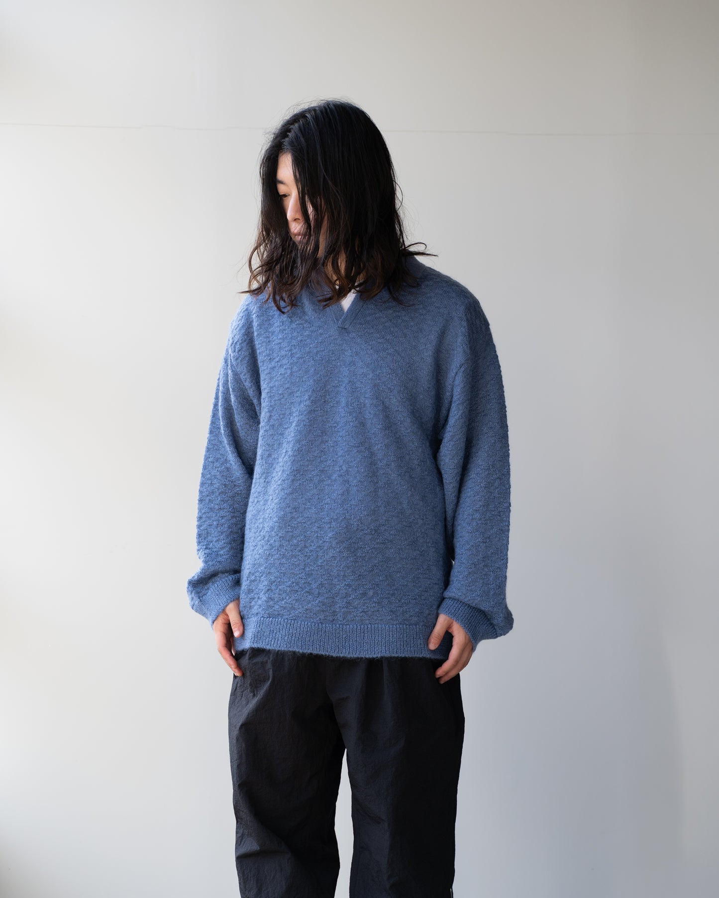 MOHAIR SKIPPER KNIT - SAX BLUE