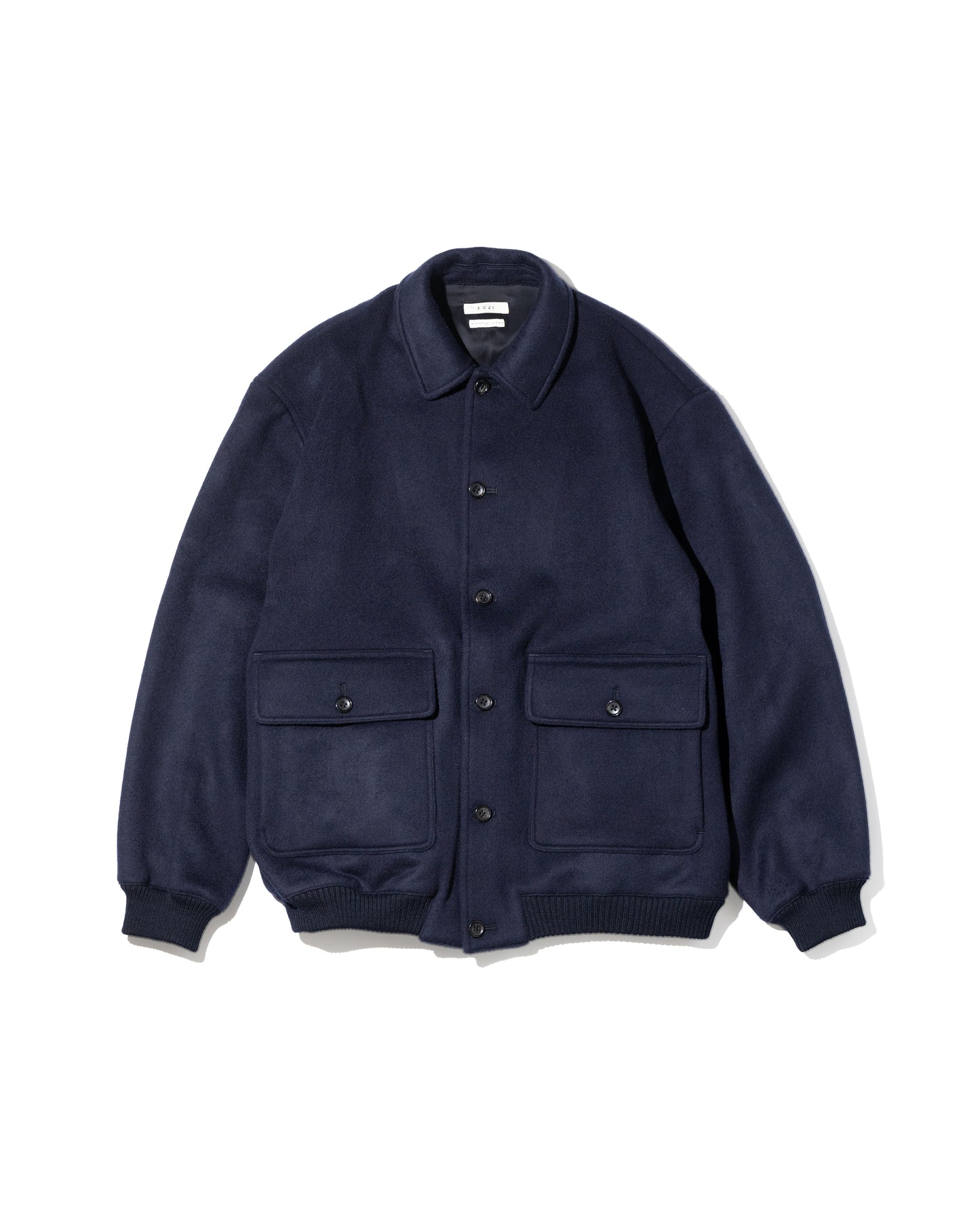WOOL MELTON BASIC BLOUSON - NAVY