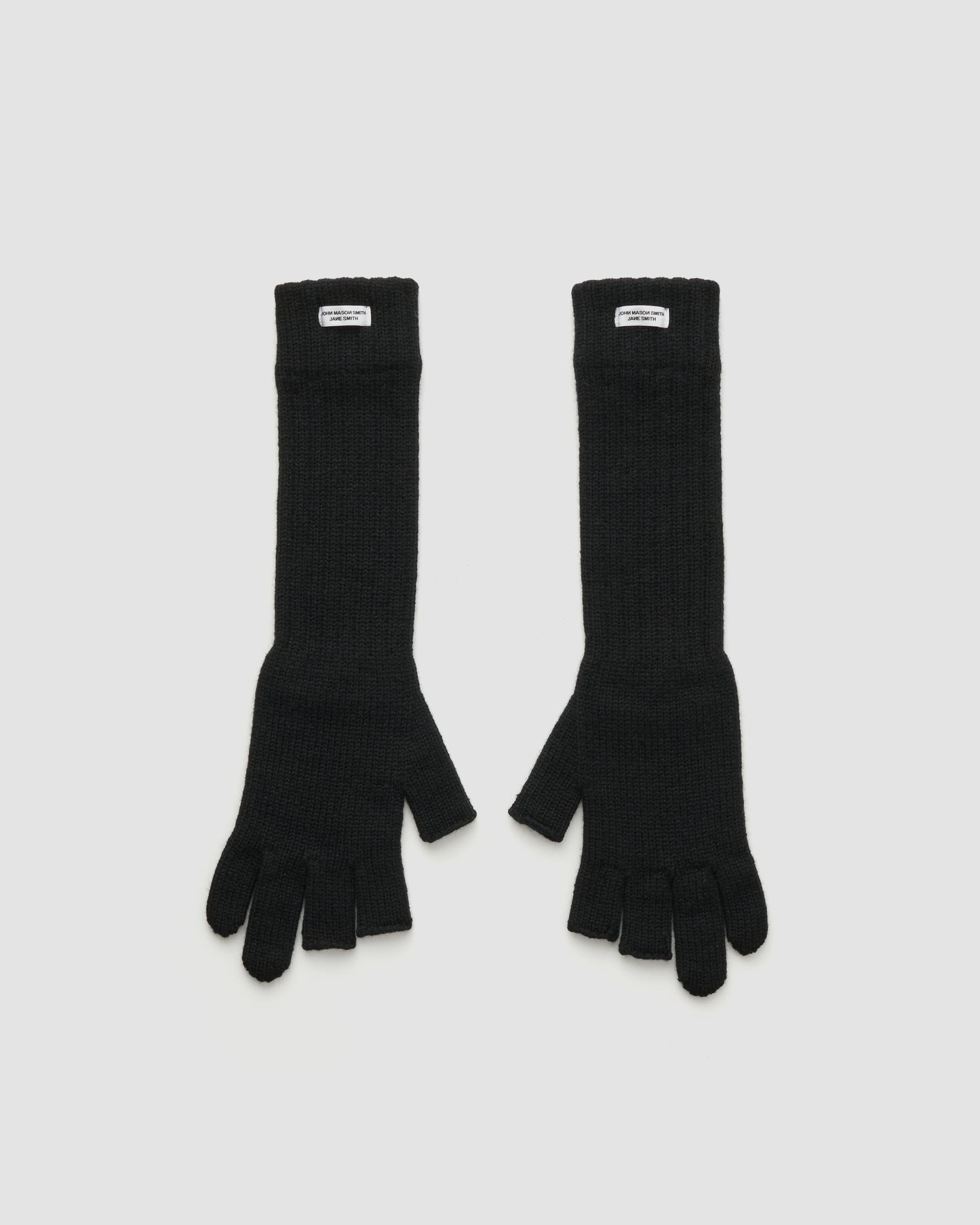5G THREE FINGERLESS KNIT GLOVES - BLACK