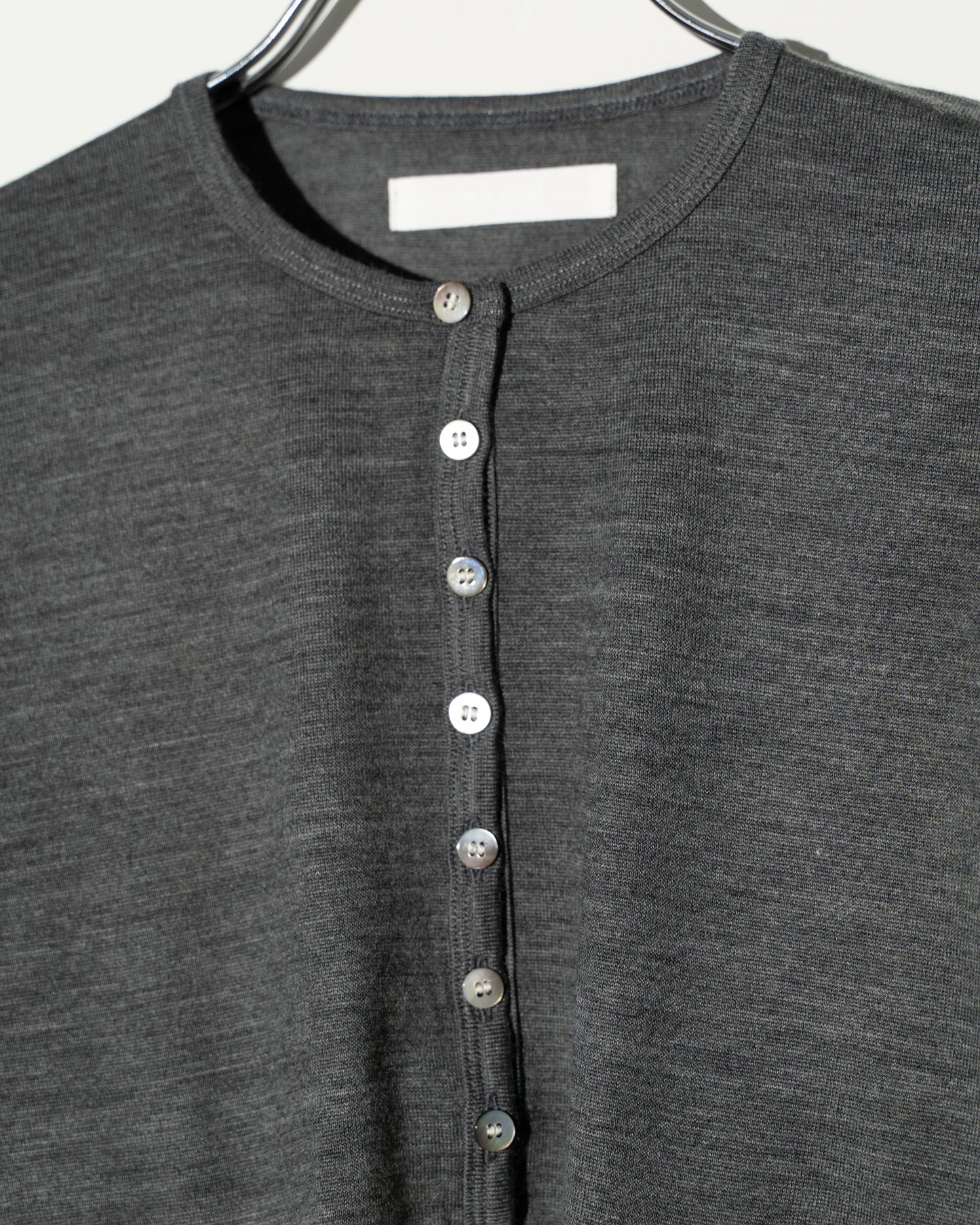 WOOL JERSEY DETACHABLE CARDIGAN - GRAY×IVORY