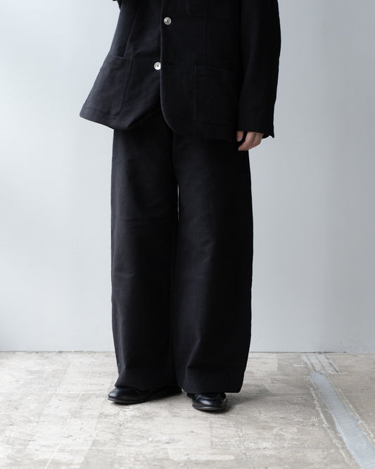MOLESKIN WIDE PANTS - BLACK