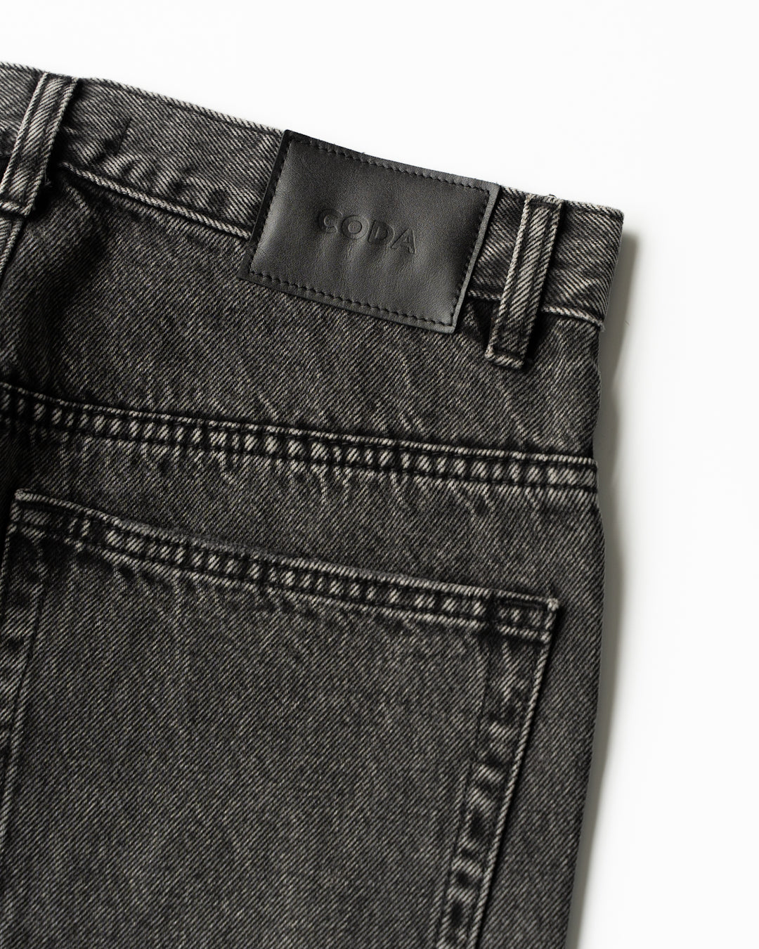 BLACK ACID WASH BREAK CUT STRAIGHT JEANS - BLACK ACID WASH
