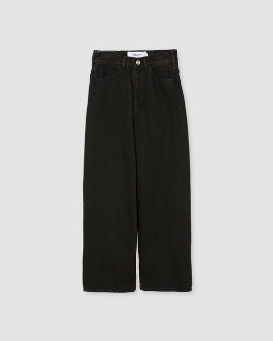 13oz DENIM 5 POCKET PANTS - BLACK BROWN