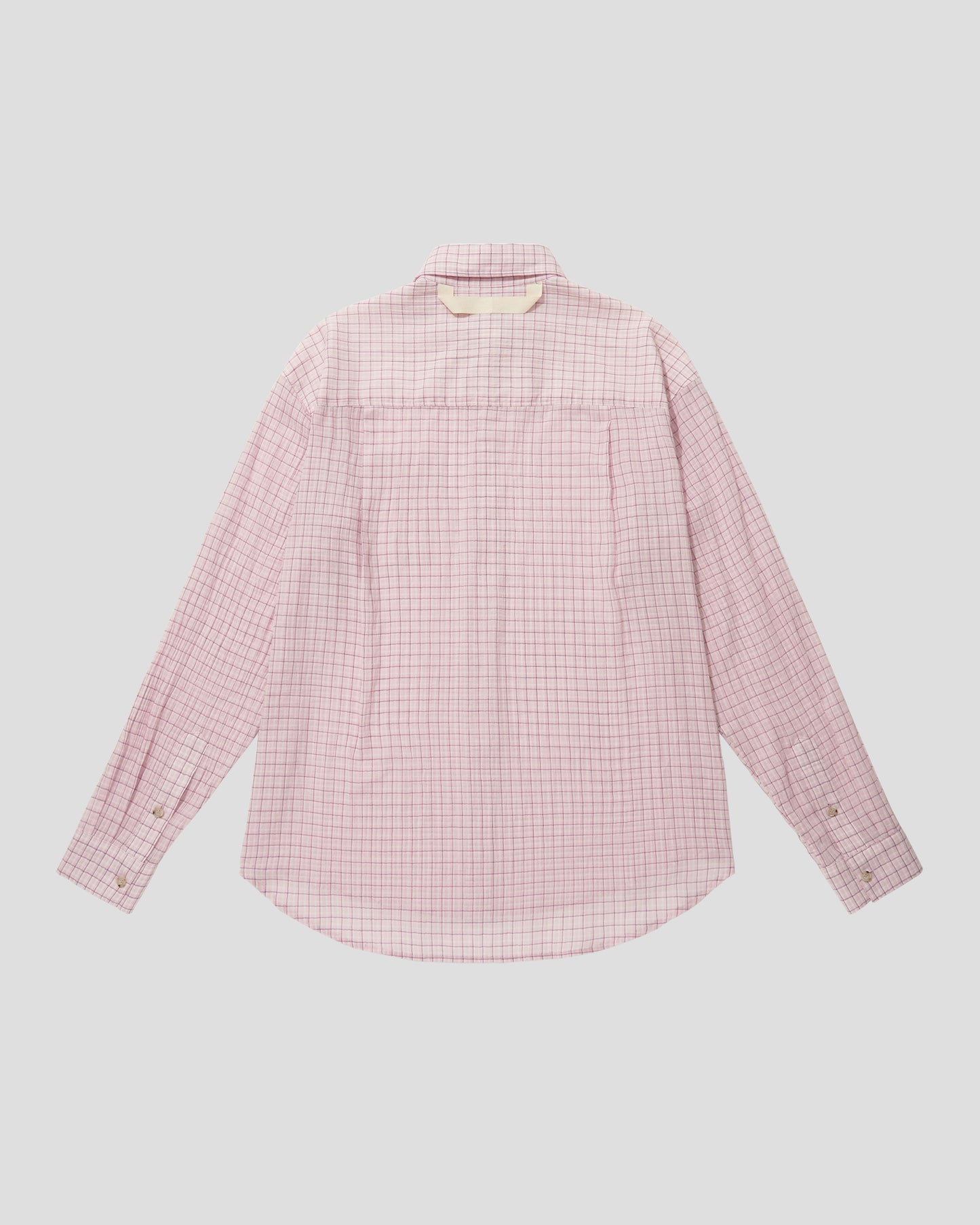 RONACHECK WRINKLE OVER SIZED SHIRTS - LEMONADE PINK