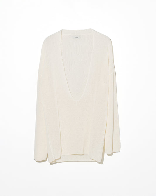 DEEP V WIDE KNIT - WHITE