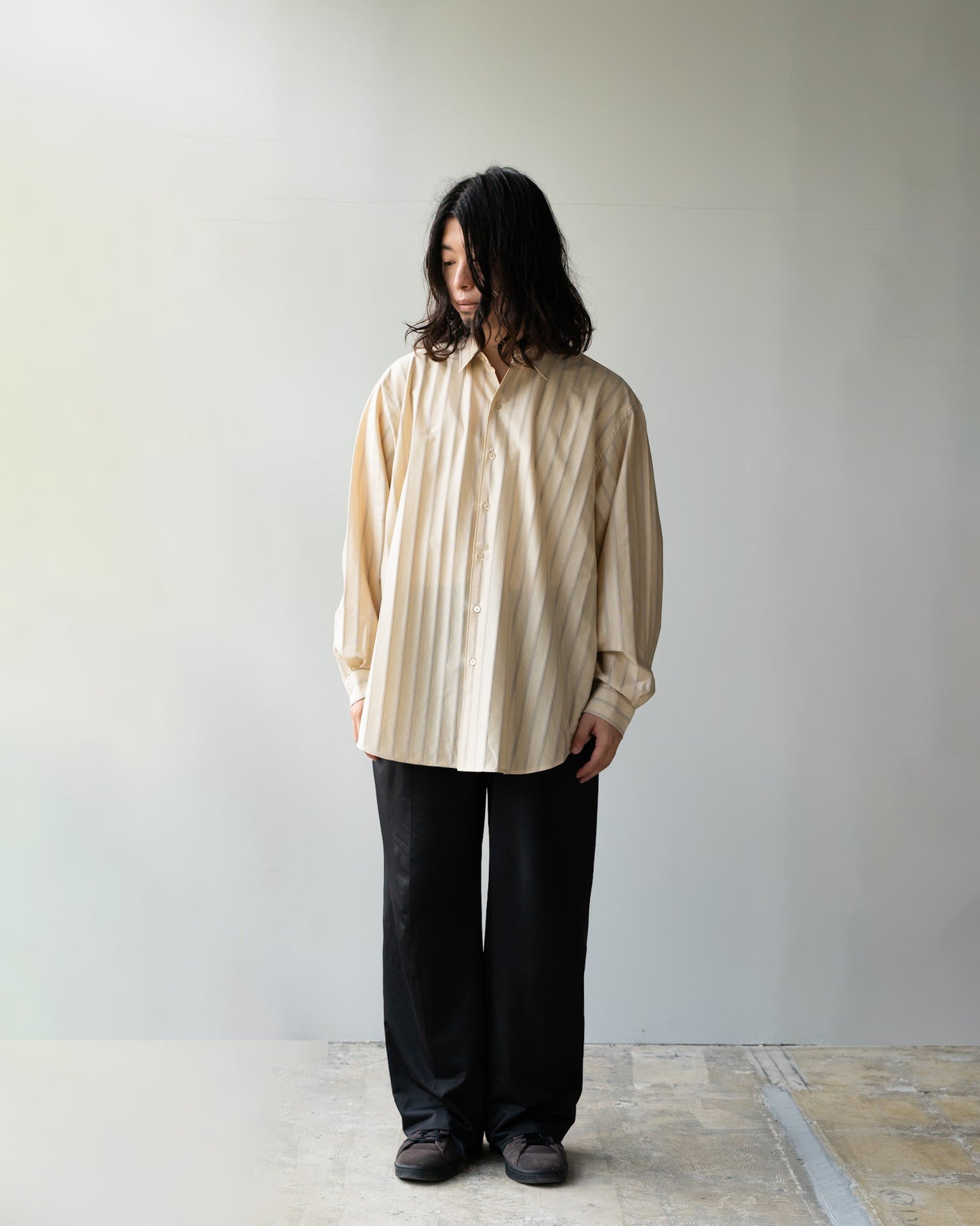 46G ATMOSPHERE STRIPE SHIRT - BEIGE