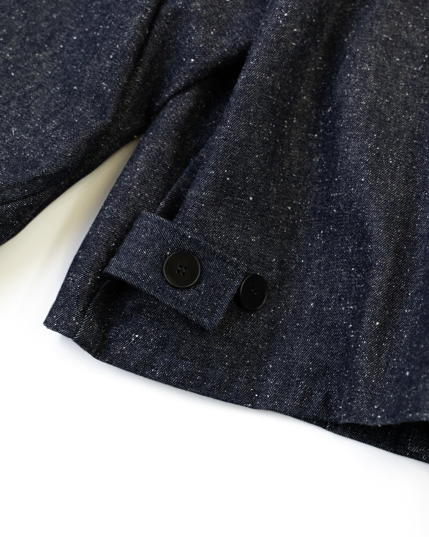 SILK DENIM SHORT COAT - NAVY