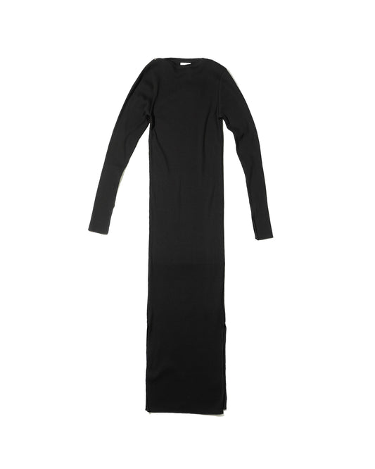 FRESCA-ZERO THICK RIB LONG ONE PIECE - BLACK