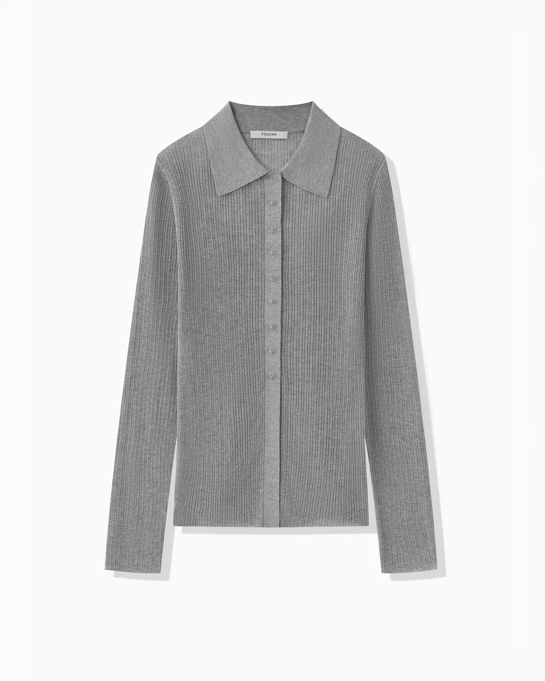 KNIT POLO SHIRT - GRAY
