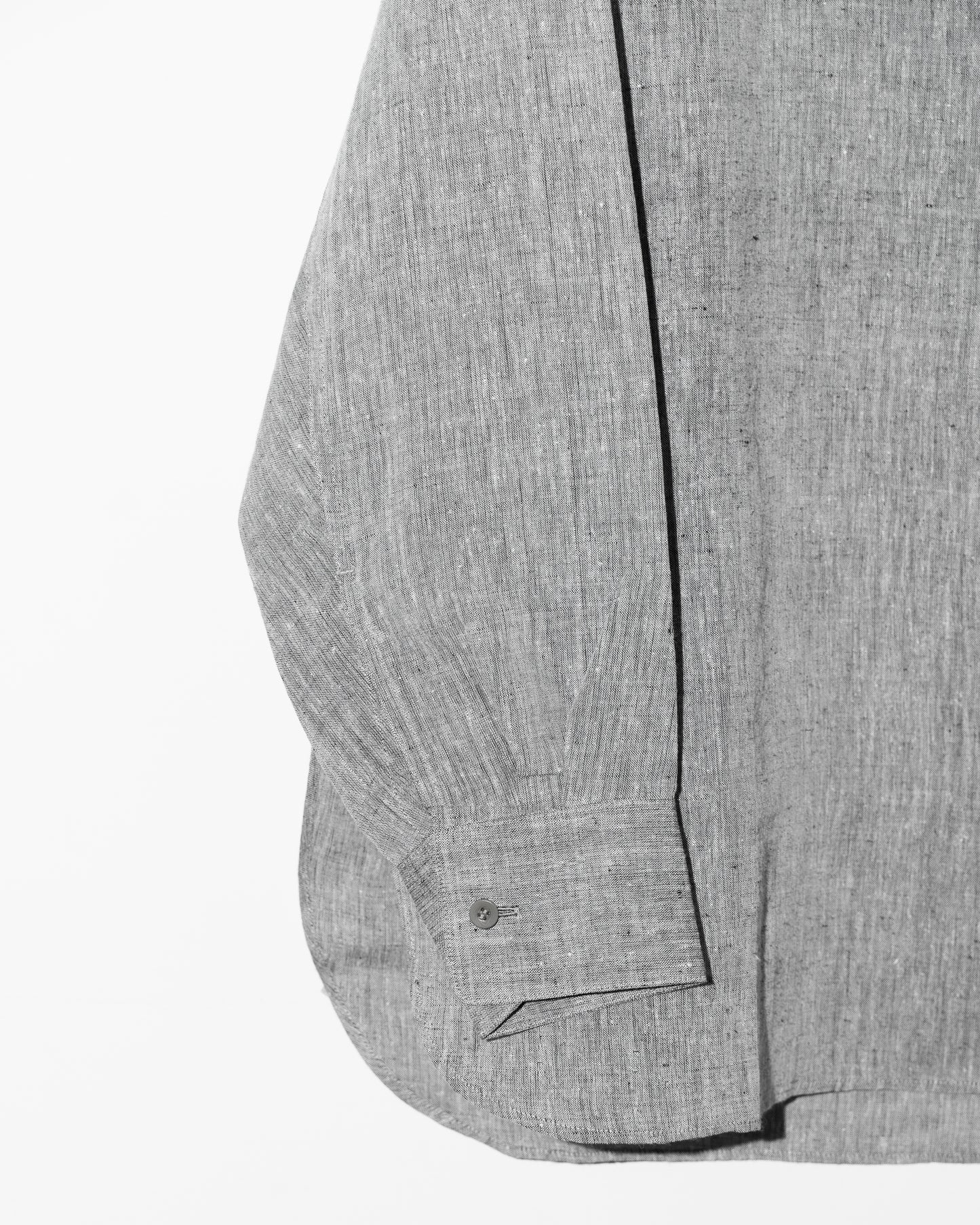 KHADIxLINEN REGULAR COLLER SHIRT - GRAY