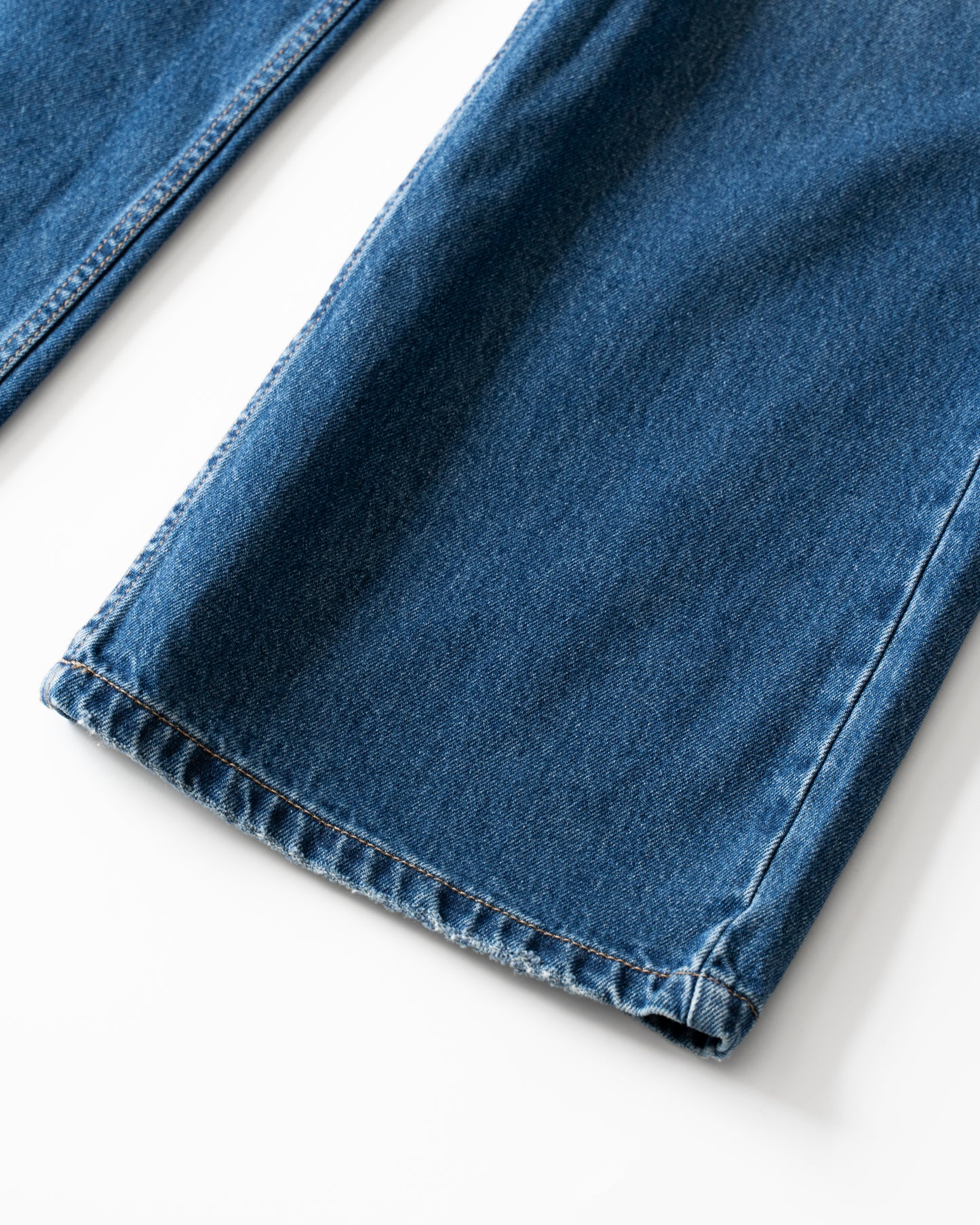 WASHED DESTORYED BREAK CUT FLARED JEANS - INDIGO