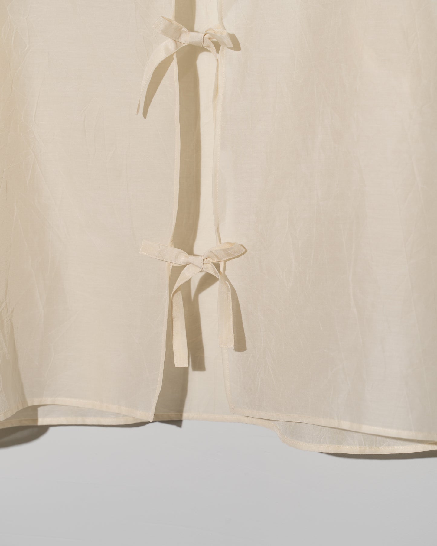 COTTON SILK BLOUSE JACKET - CREAM