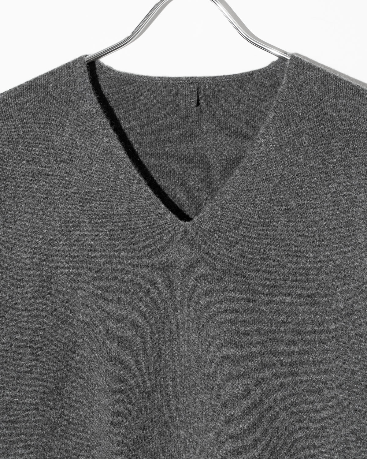 WOOL CASHMERE V NECK PO - T.GRAY