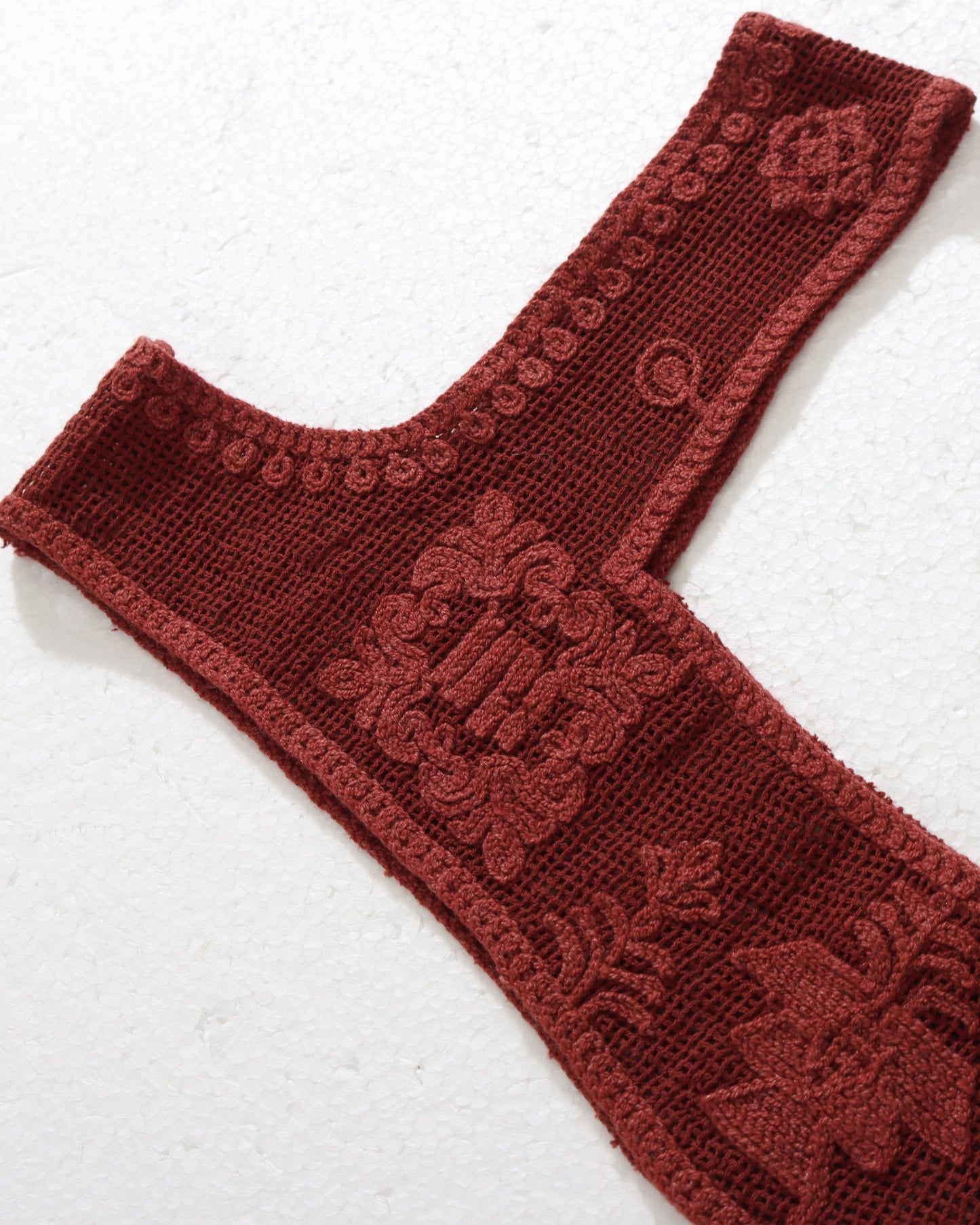 EMBROIDERED FRAGMENT VEST - BROWN