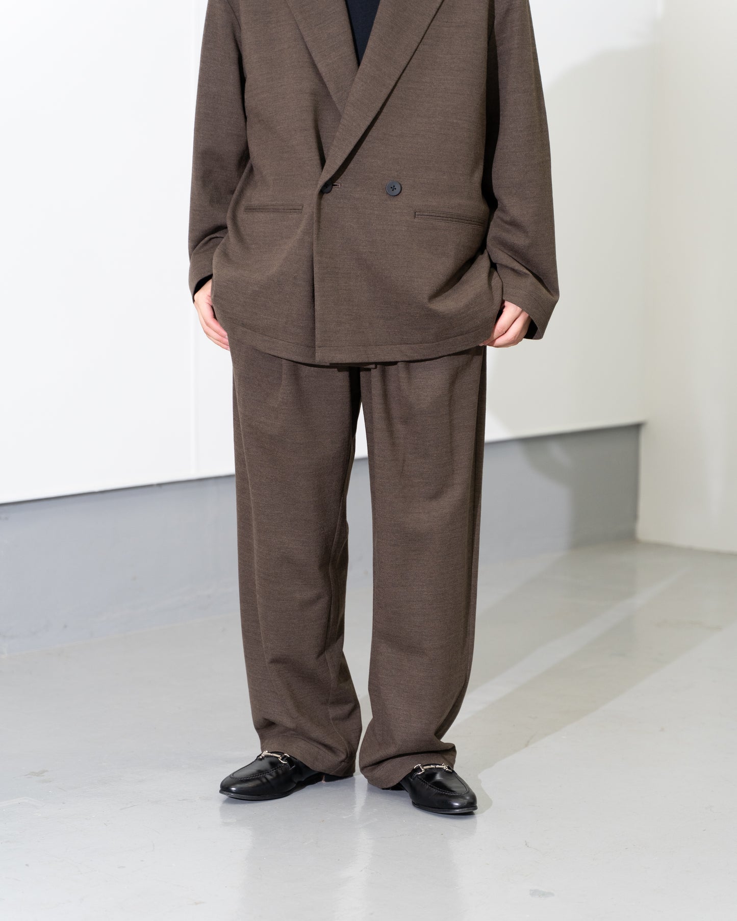 36G WOOL HERRINGBONE TROUSER - BROWN