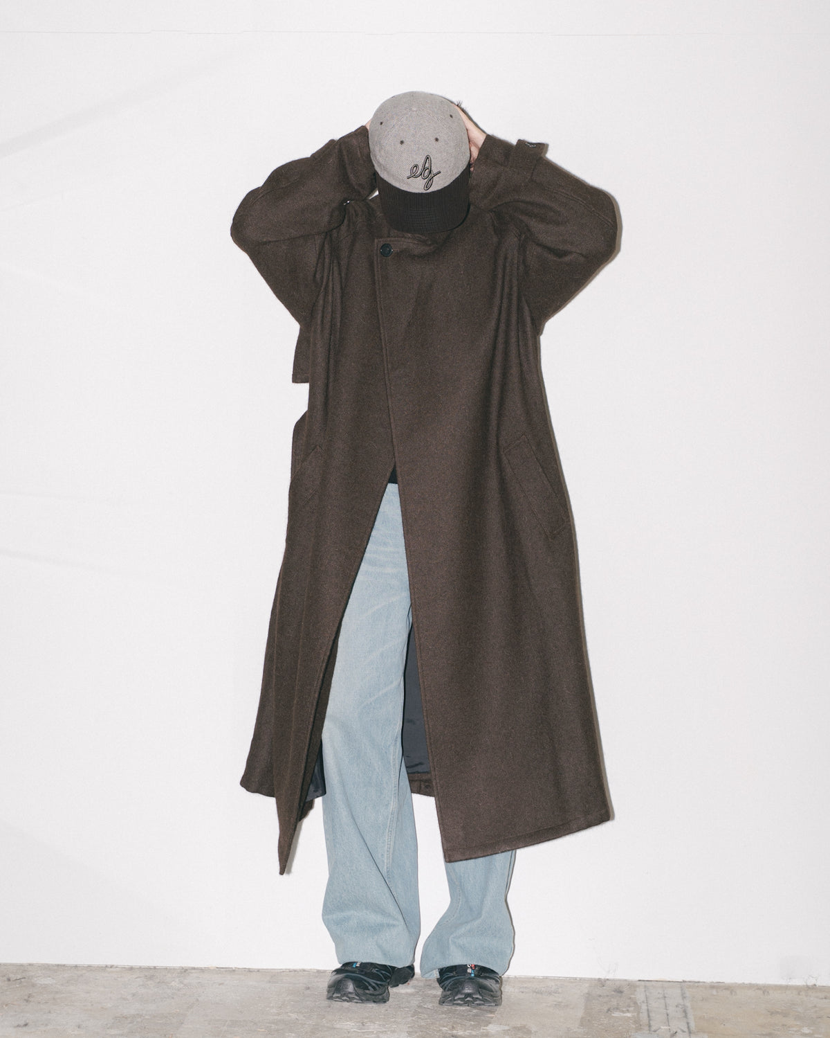 ALPACA OVERSIZE COAT - DEEP BROWN