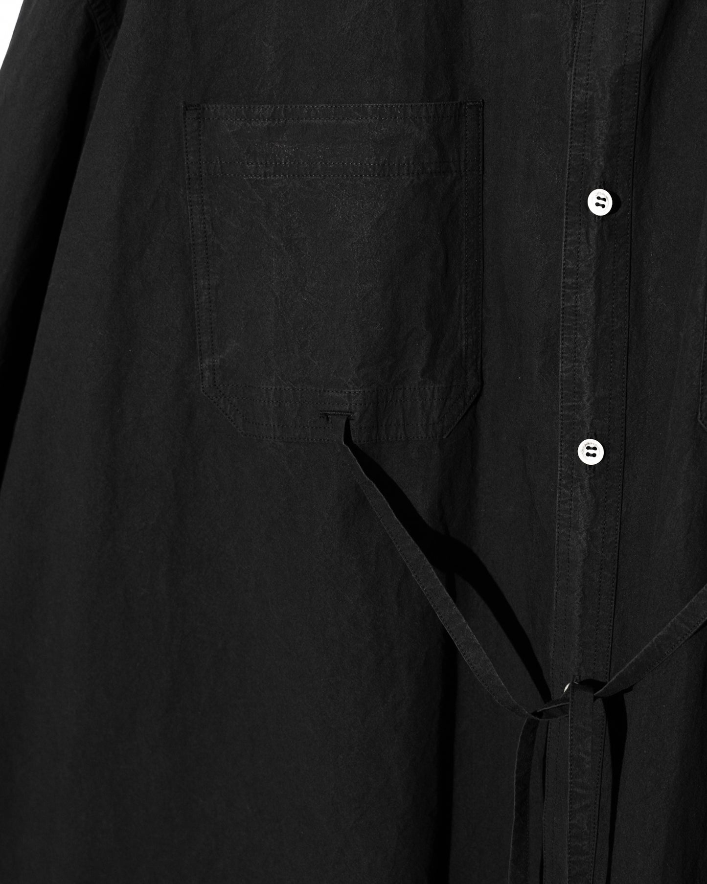 TIE SHIRT/COTTON - BLACK