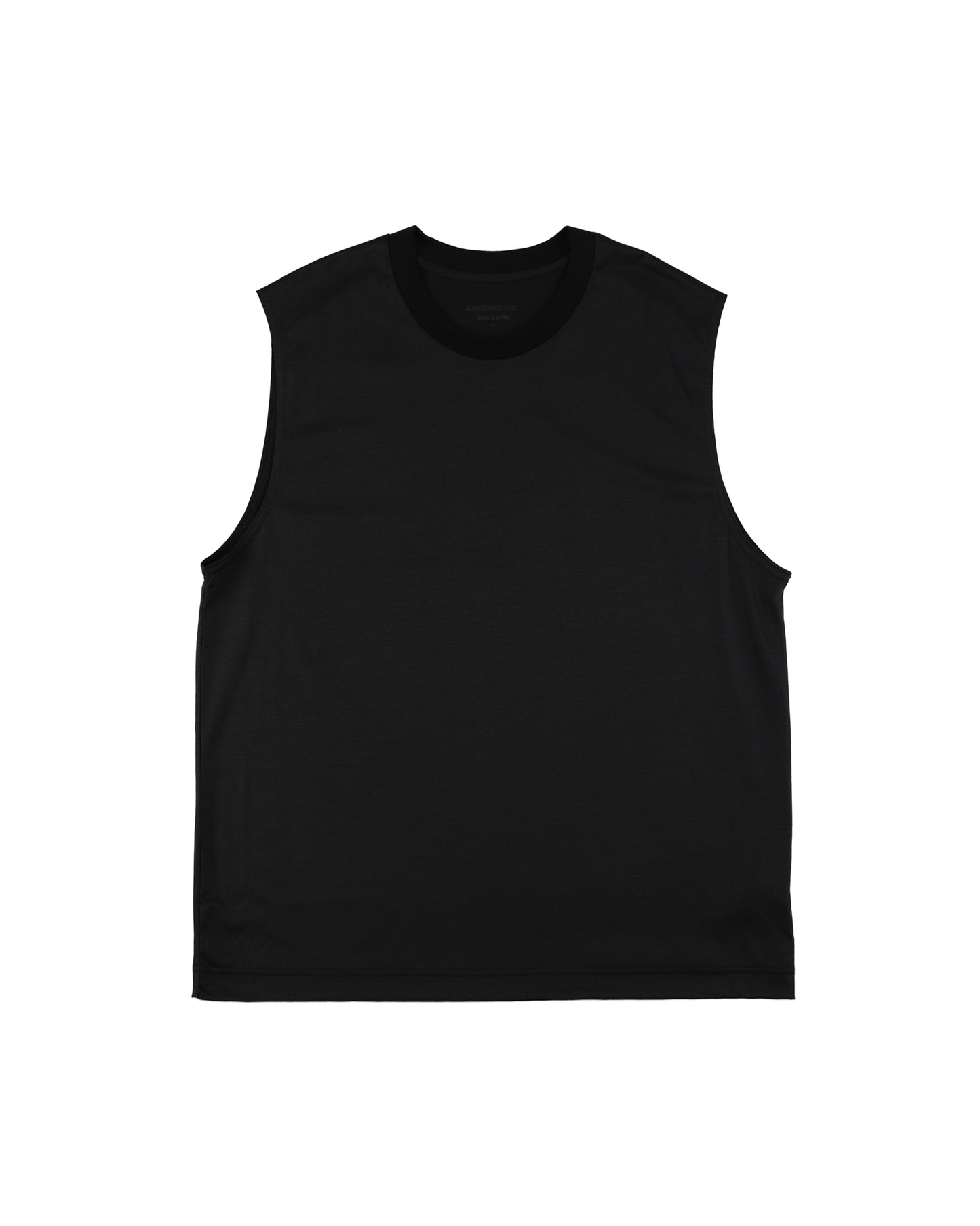 36G WOOL SLEEVELESS TEE - BLACK
