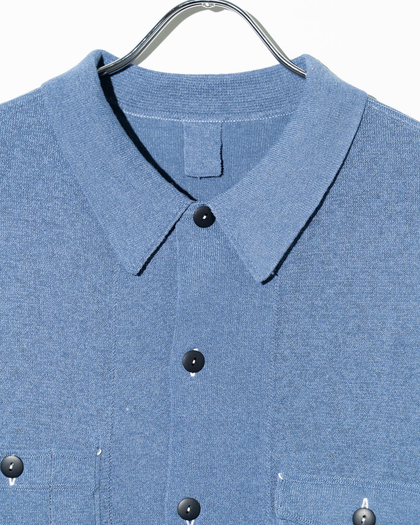 LINEN CHAMBRAY KNIT SHIRTS - INDIGO