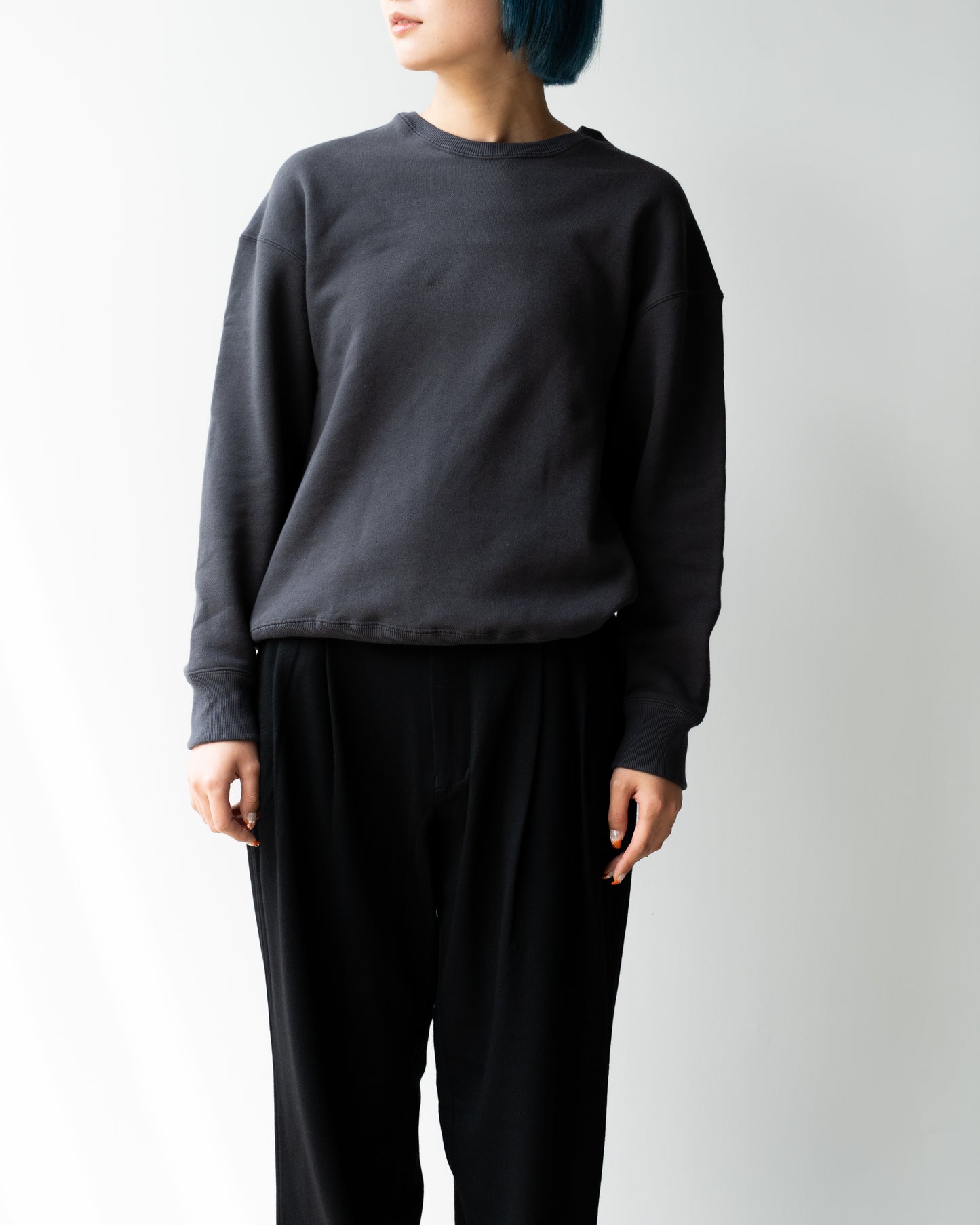 CREW NECK SWEAT (FEMME) - CHARCOAL GRAY