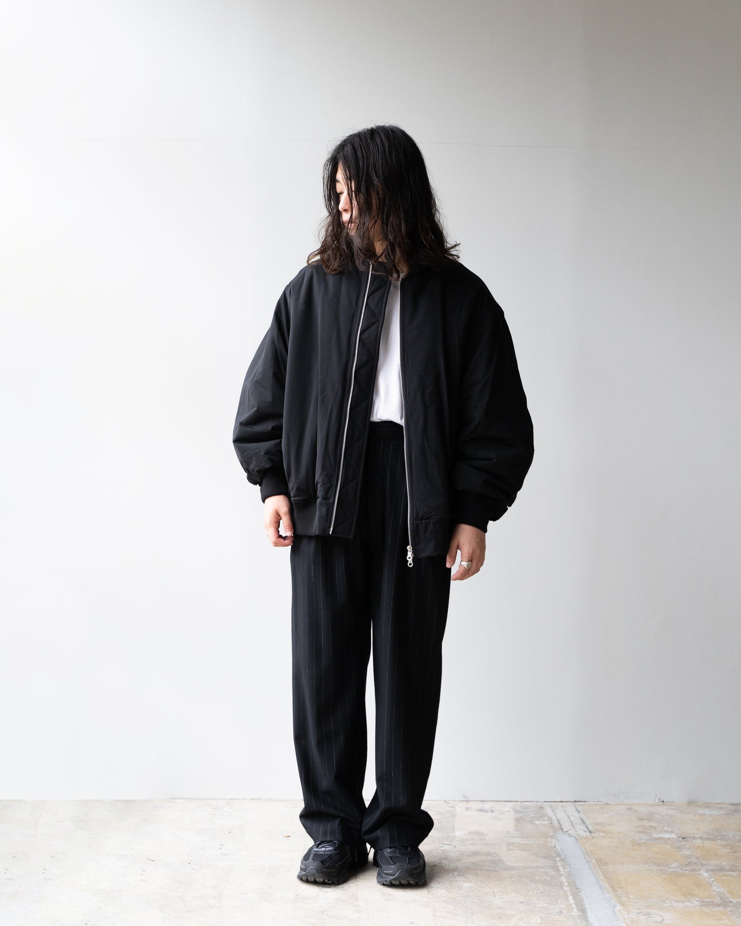 46G TYPEWRITER PADDED BOMBER BLOUSON - BLACK