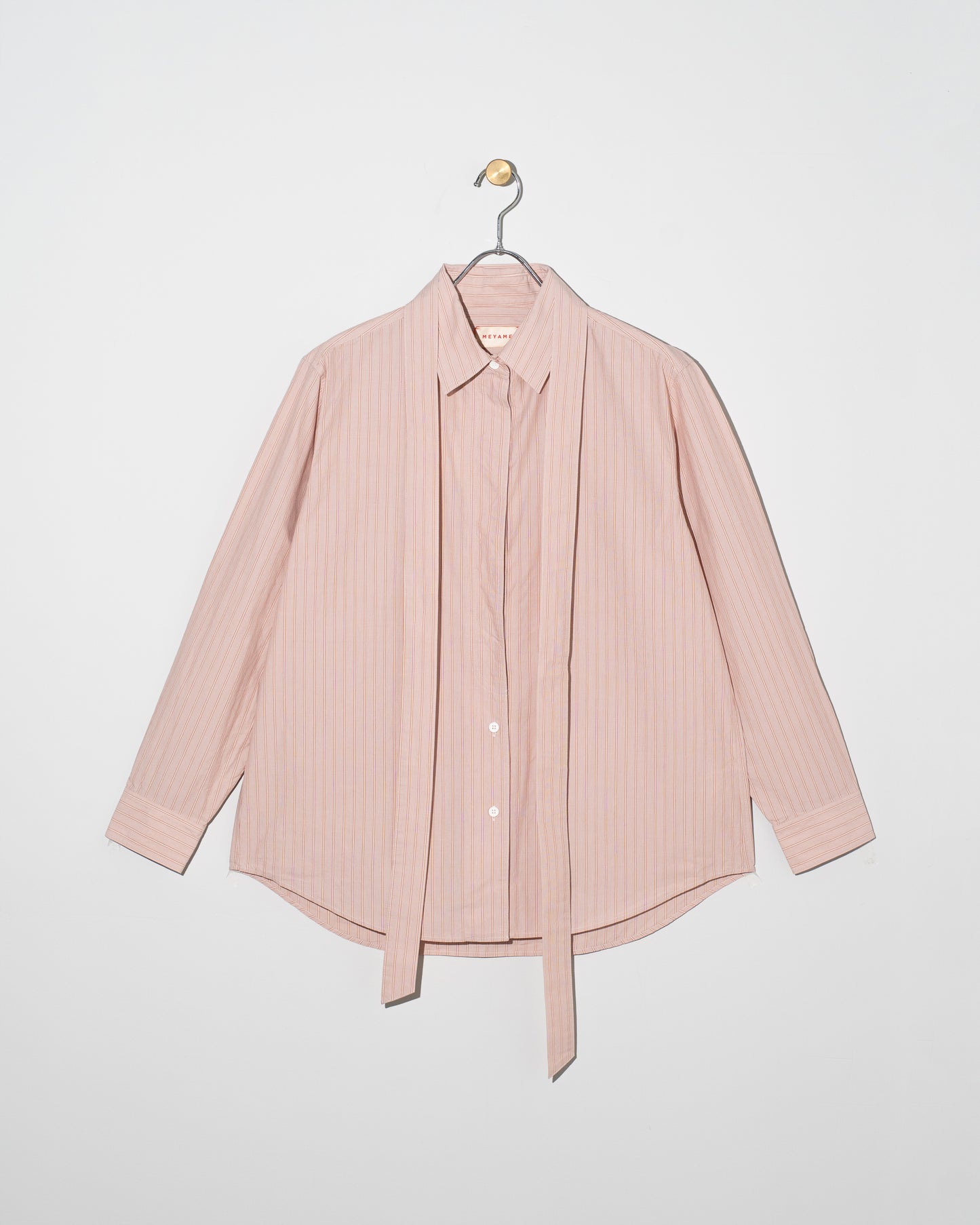 STRIPE BOW-TIE BLOUSE - RED