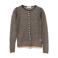 SUPER KID MOHAIR CARDIGAN - BEIGE×CHARCOAL