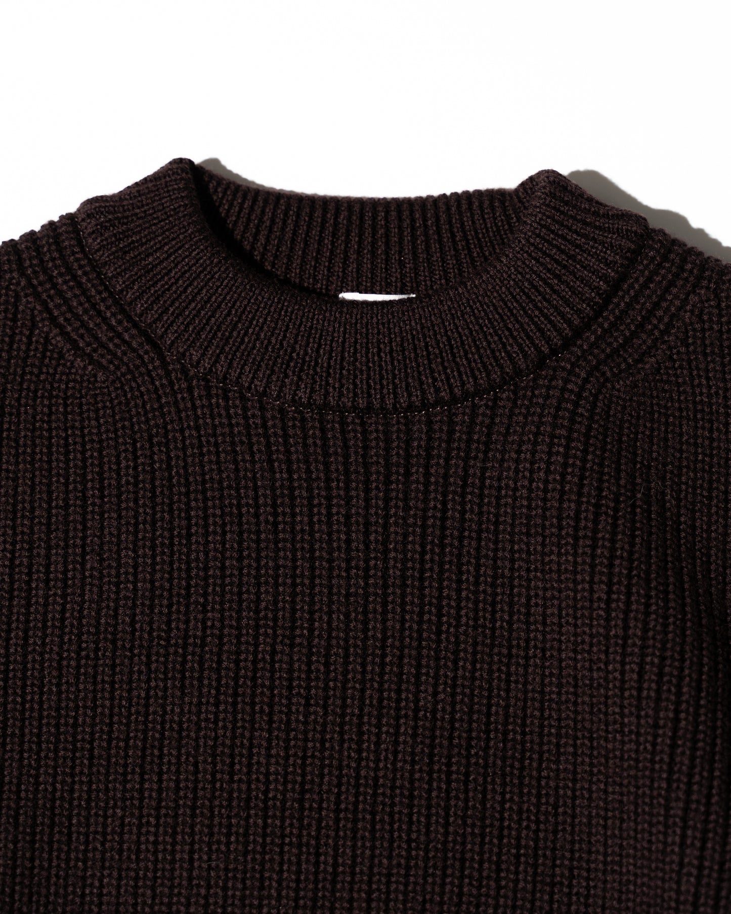 MERINO WOOL CREWNECK KNIT - BROWN