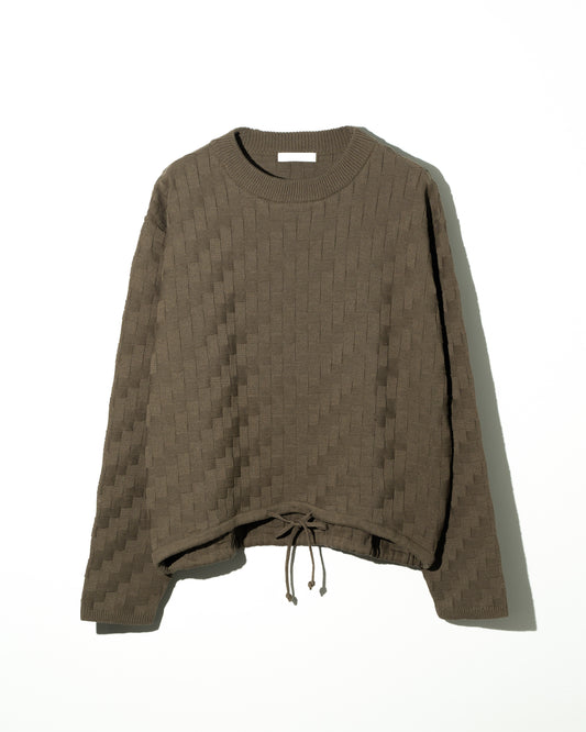 COTTON LINEN LINKS CHECK P/O - KHAKI