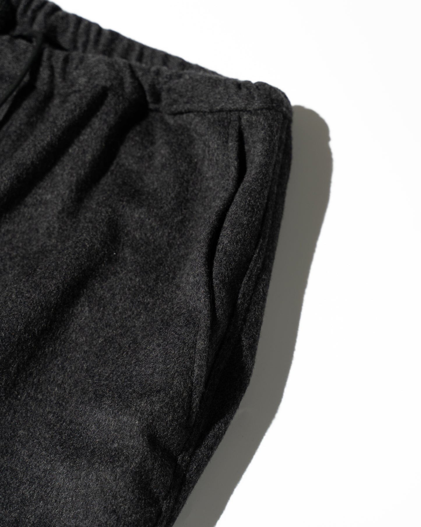 WOOL CASHMERE DRAWSTRING PANTS - GRAY