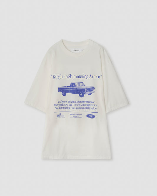 KNIGHT IN SIMMERING ARMOR S/S T-SHIRT - WHITE