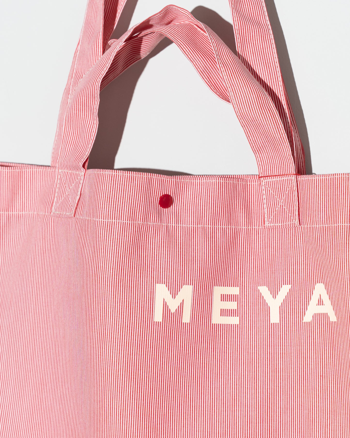 STRIPE LOGO TOTE BAG - RED