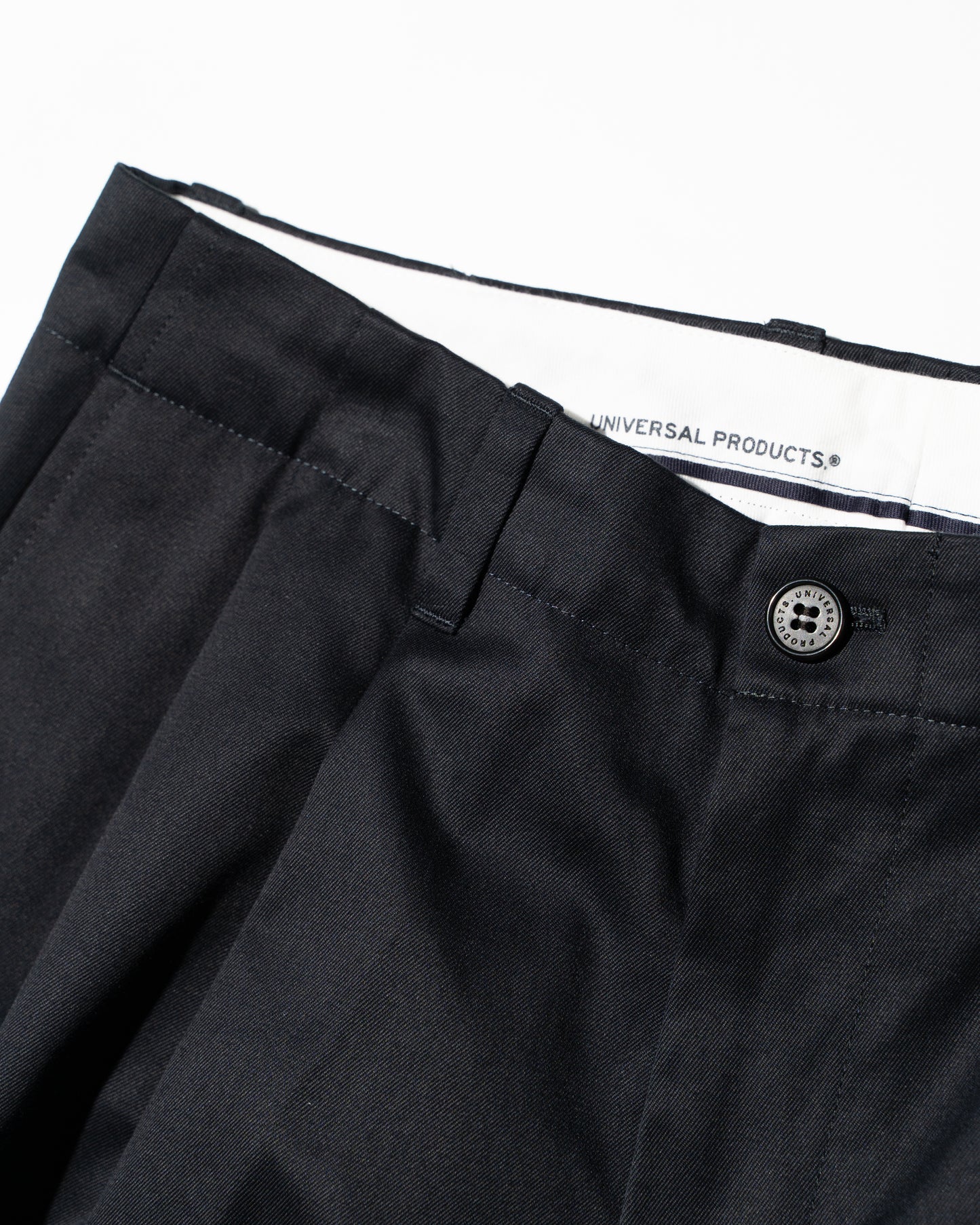 2TUCK WIDE CHINO TROUSERS - NAVY