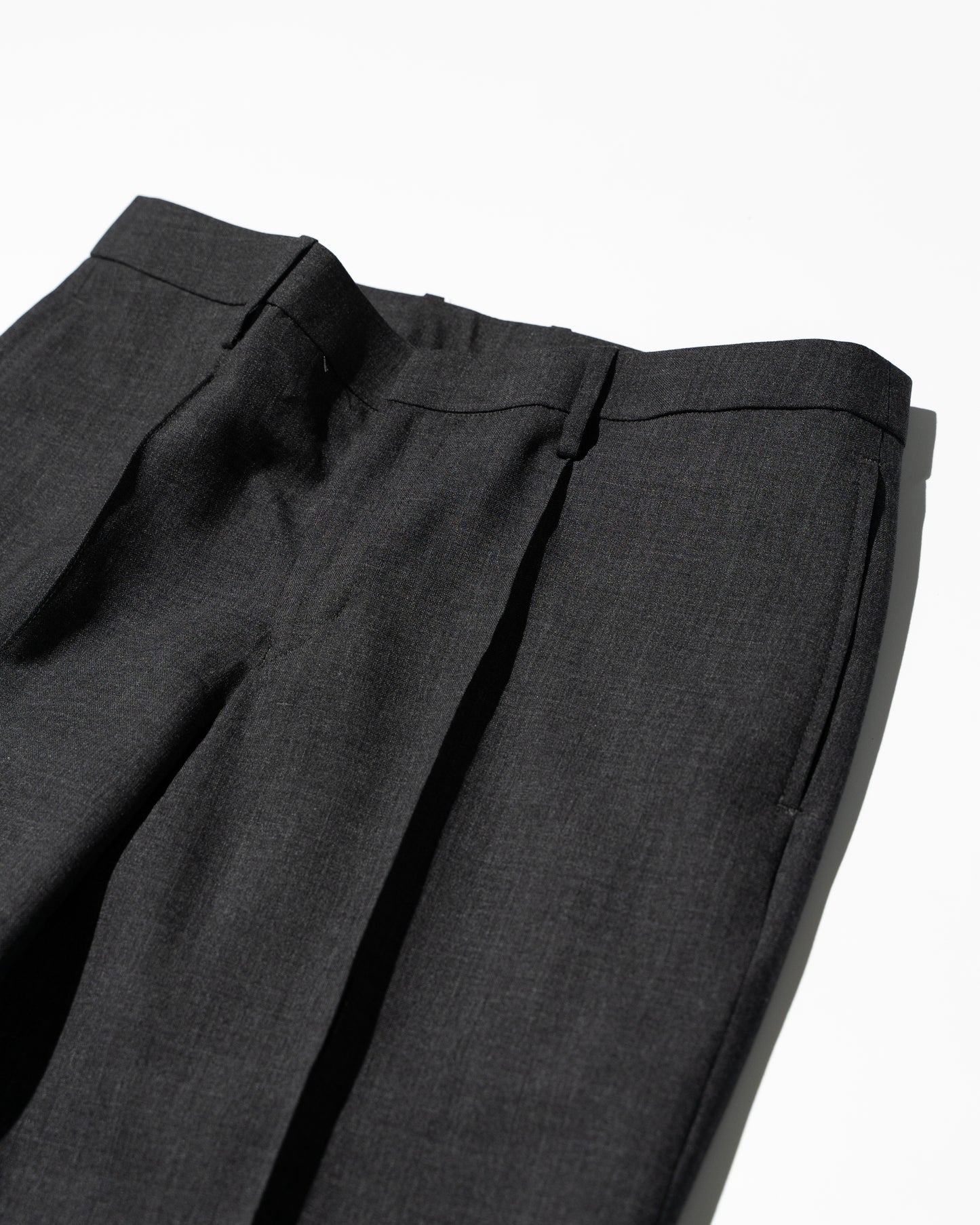 WOOL TROPICAL LOW WAIST TROUSER - CHARCOAL