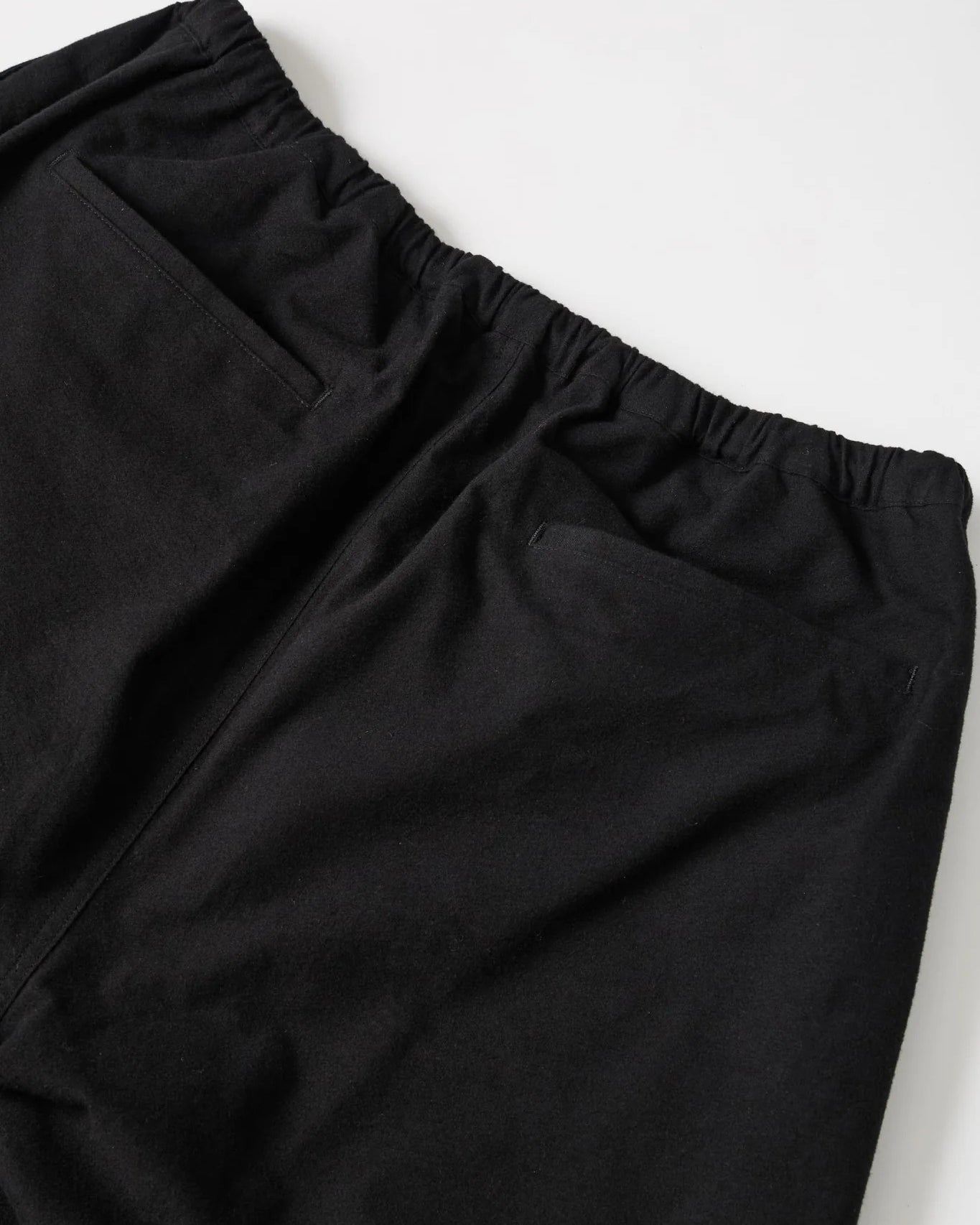 BRUSHED COTTON EASY TROUSERS - BLACK