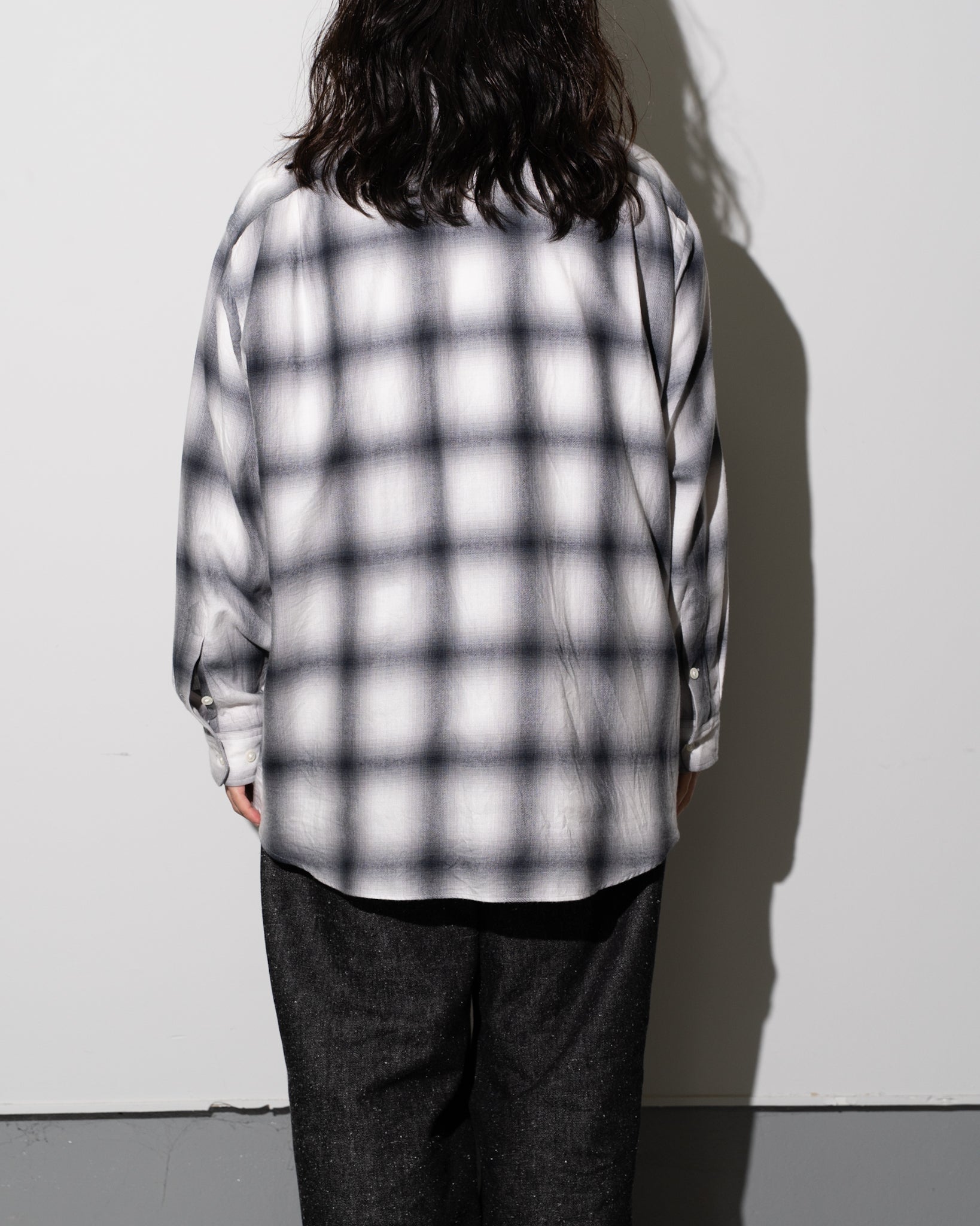 THE DAY (ザ デイ) OMBRE PLAID SHIRT BLACK×WHITE | HAKU 公式通販