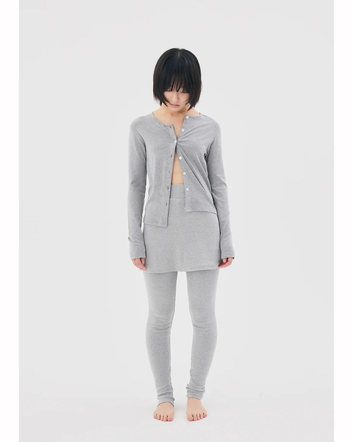SET UP CARDI - GRAY