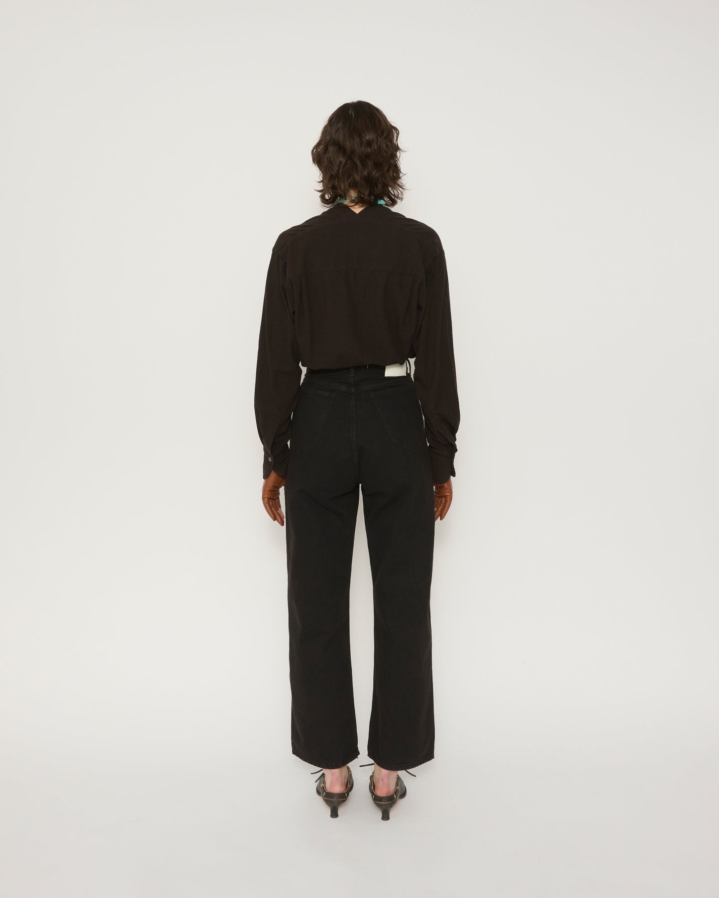 13oz DENIM 5 POCKET PANTS - BLACK BROWN