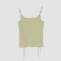 COTTON EYELET RIB UP DOWN CAMISOLE - MINT