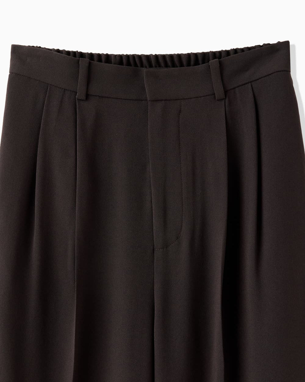 BACK SATIN 2TACK PANTS - BROWN
