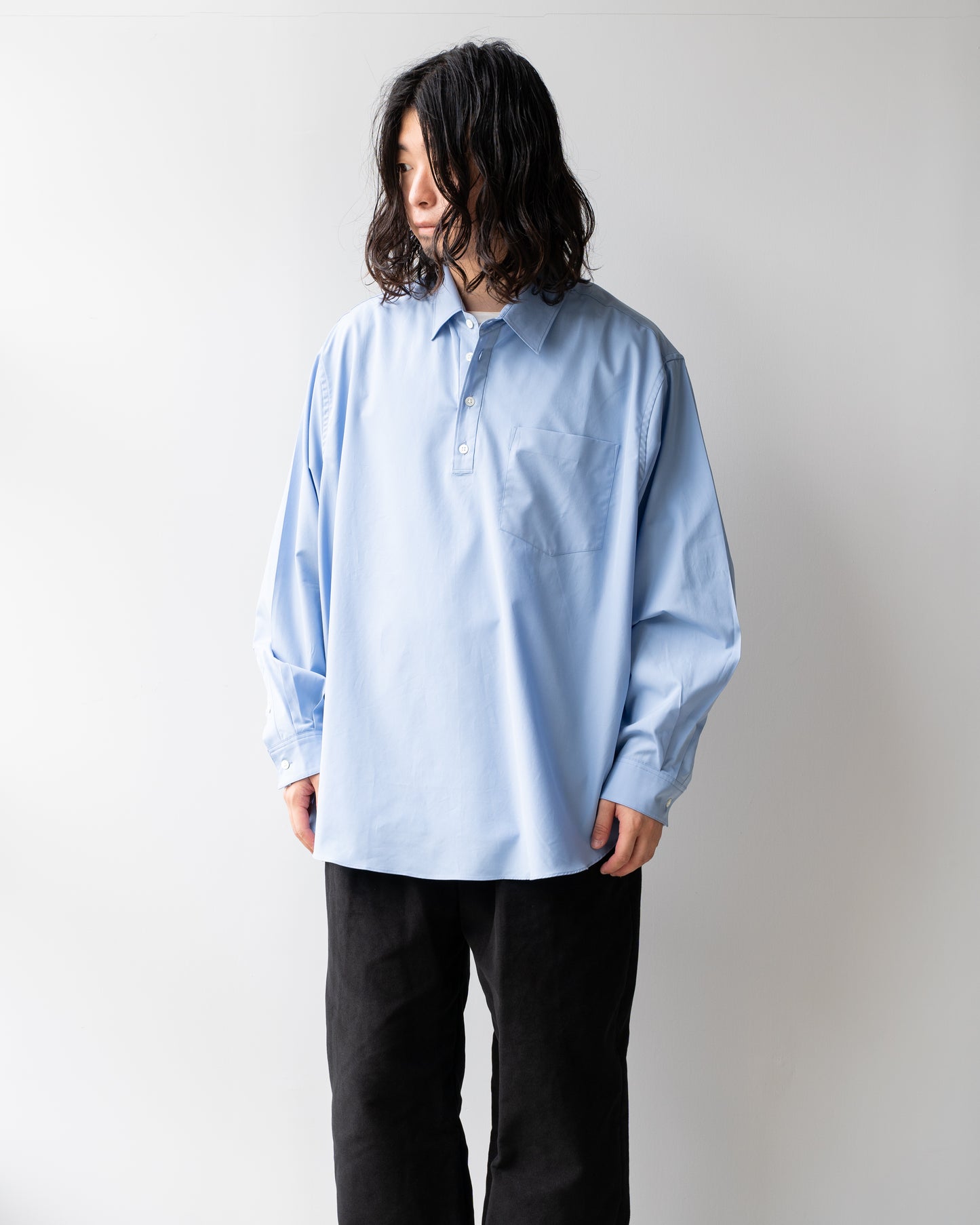 PULL OVER POLO SHIRT - LIGHT BLUE