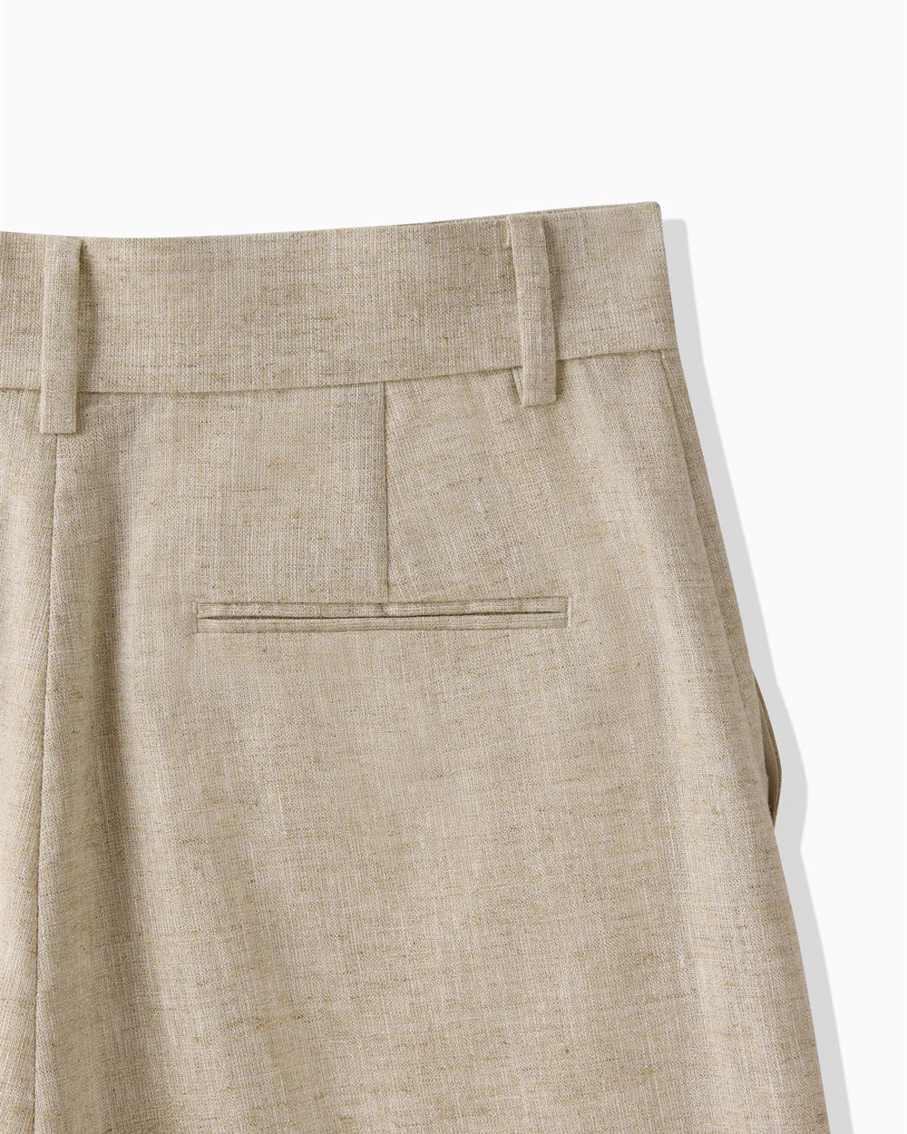 RAYON LINEN LAME SHORTS - BEIGE