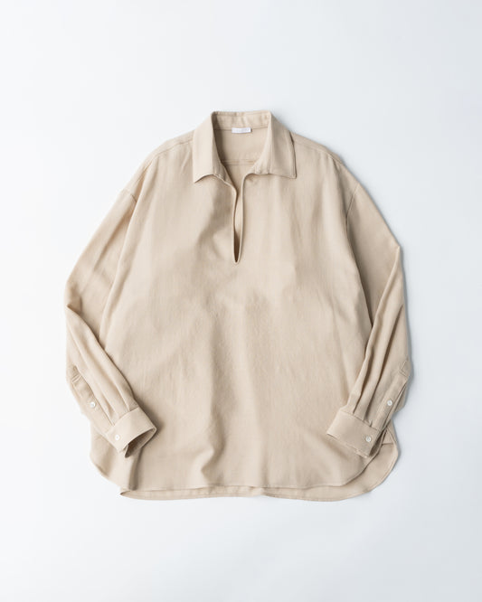 SOFT WOOL SKIPPER SHIRT - LIGHT IVORY